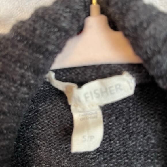 Eileen fisher gray open front 3/4 sleeve cardigan preowned great condition sz S - Picture 4 of 6